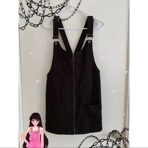 Black overall zippered dress